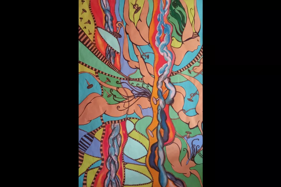 Un dibujo con formas de mujeres representativo de la muestra.