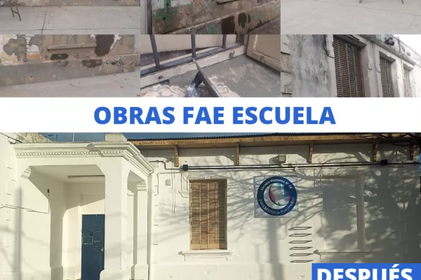 antes y despues de mejorias en las escuelas gracias al FAE