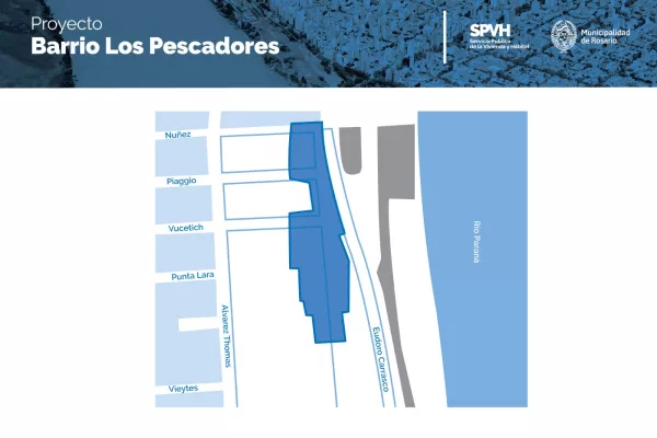 Mapa con delimitaciones geográficas de obras en barrio los pescadores