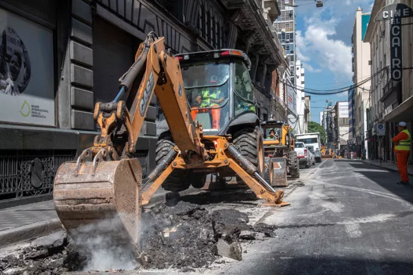 obras pavimento calle Santa fe