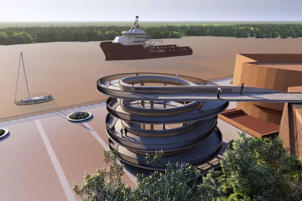Obras del tricentenario - rampa del parque de españa