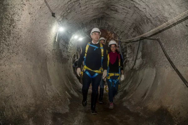 Javkin recorrió la obra hidráulica en Las Delicias previa al pavimento definitivo 