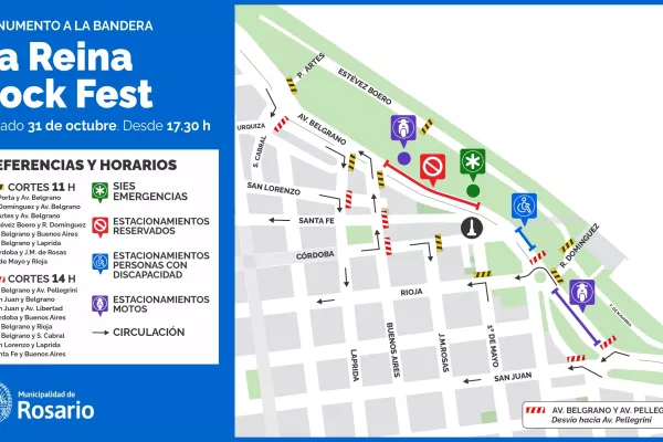 Este sábado habrá un operativo especial de tránsito por el festival La Reina Rock Fest