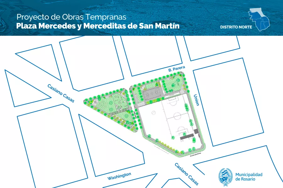 Plano obras en Parque Casas