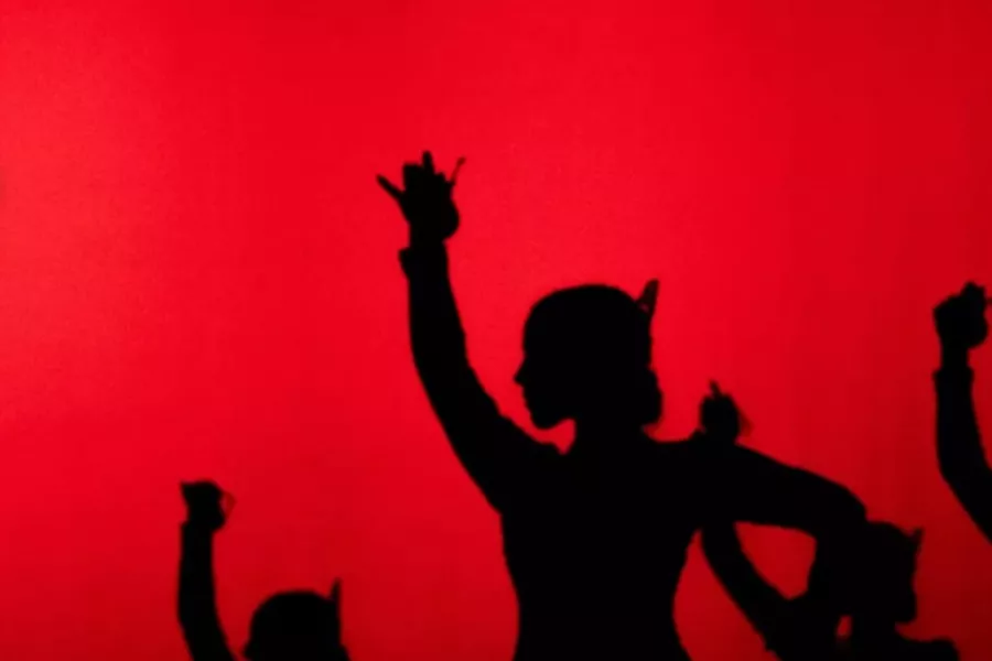 Bailarinas de flamenco en una función. 
