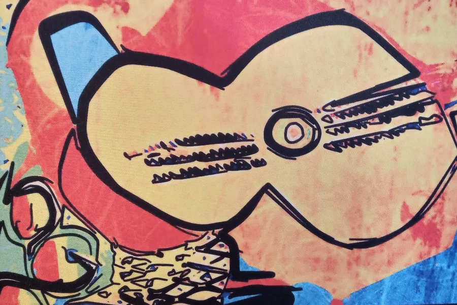 Imagen de una pintura de una guitarra