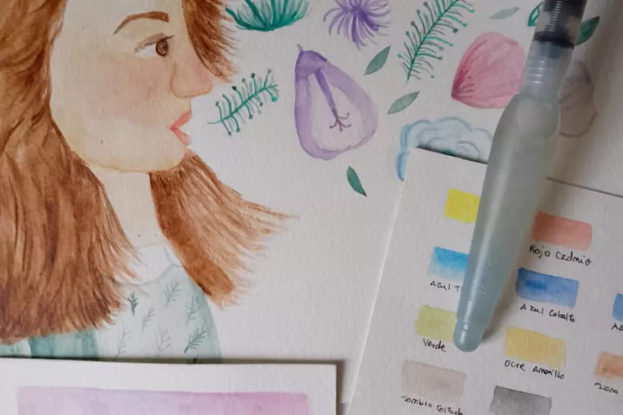Dibujo en acuarelas