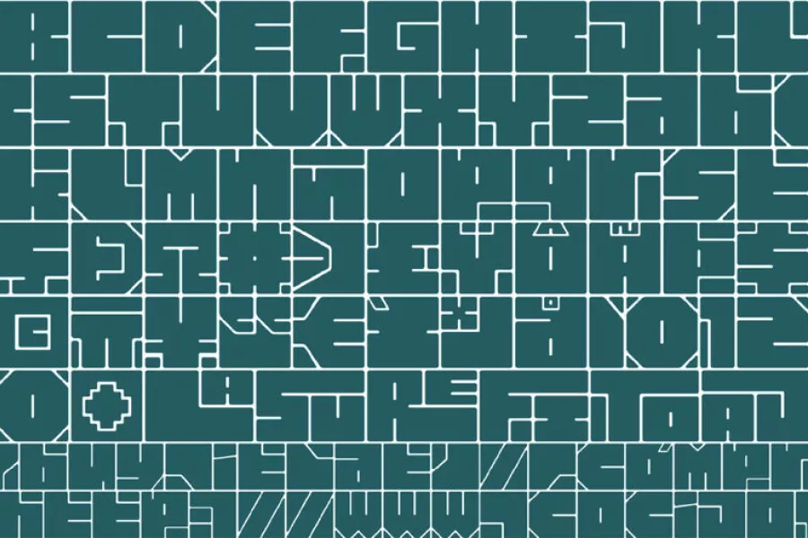 Es la imagen de distintas letras en color blanco, con un fondo verde