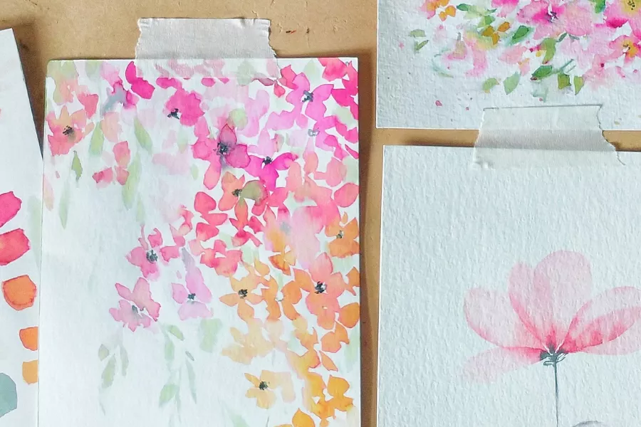 Pinturas realizadas con acuarelas
