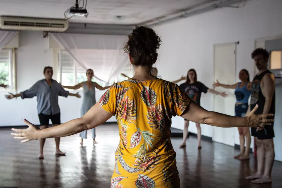 Canto grupal en Casa de Cultura