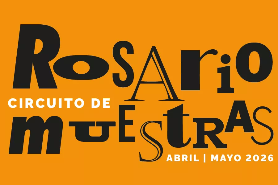 Es la gráfica de una actividad en la que se van a exponer diferentes propuestas artísticas. El fondo es naranja con las letras negras y blancas