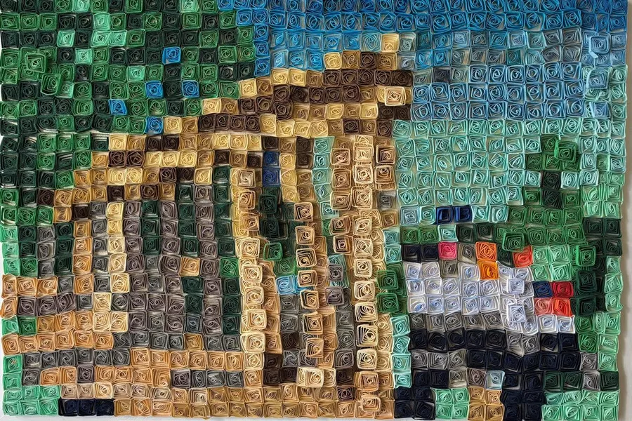 el paisaje en filigrana de papel