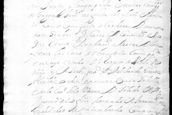 Es la imagen de un documento que cuenta los inicios de la ciudad