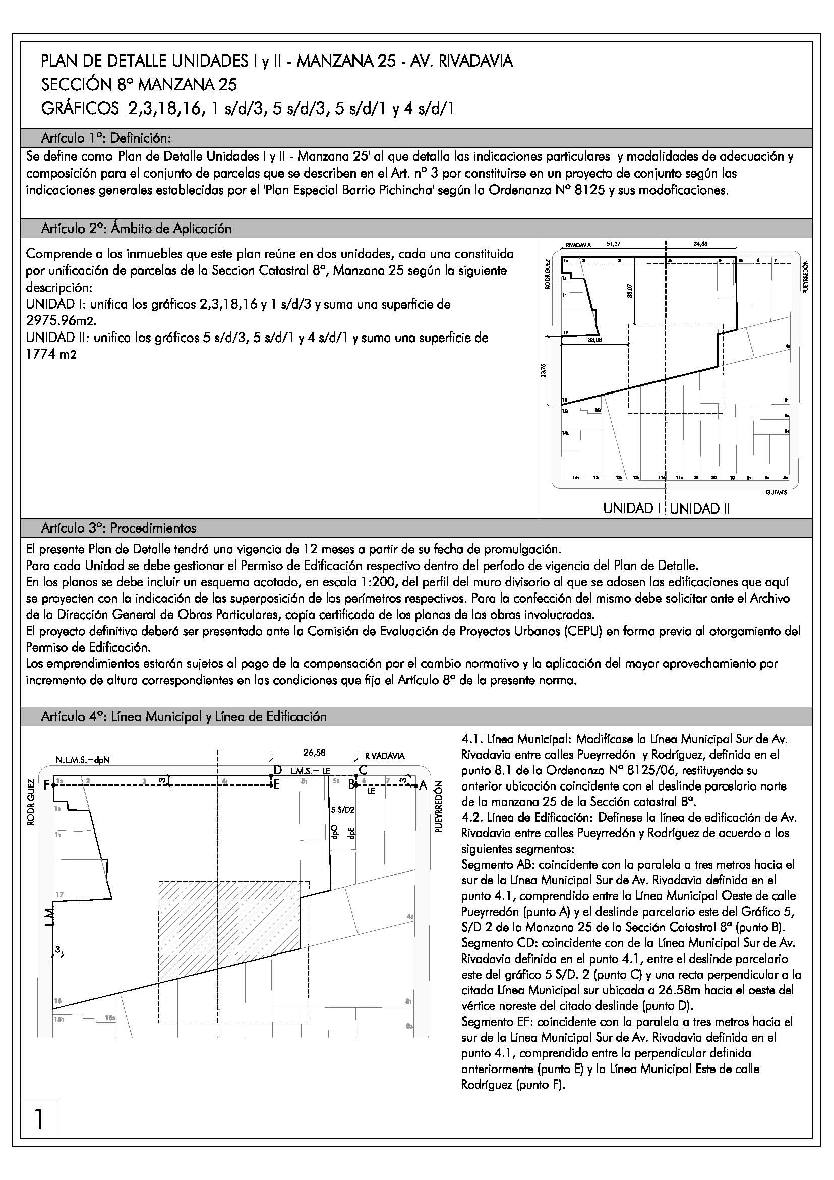 8.59. Plan de Detalle unidades I Y II – Man 25 – AV. Rivadavia y calle Rodriguez”-Anexo 1 