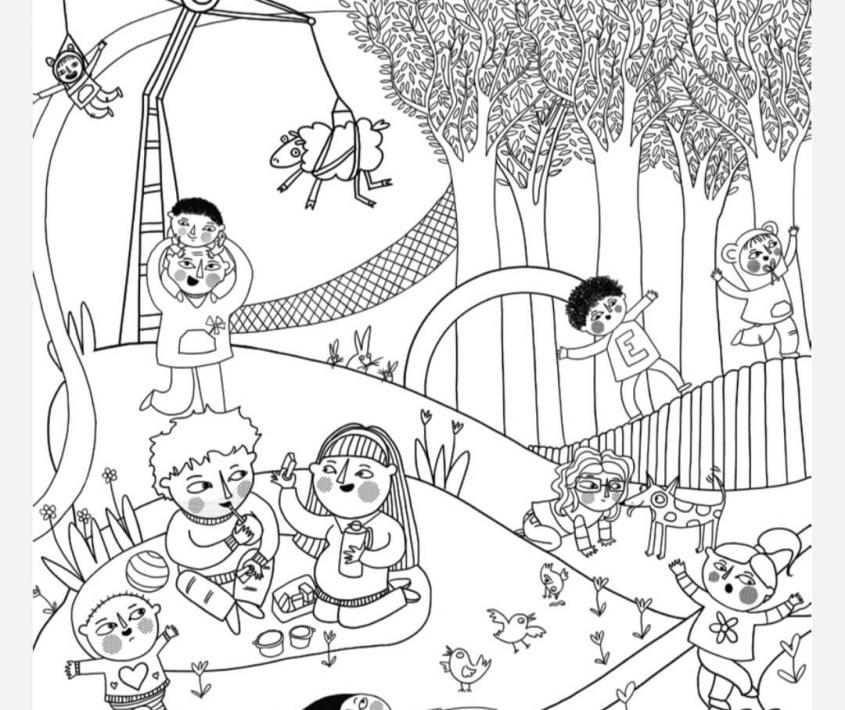 Paisajes para colorear del Tríptico de la Infancia