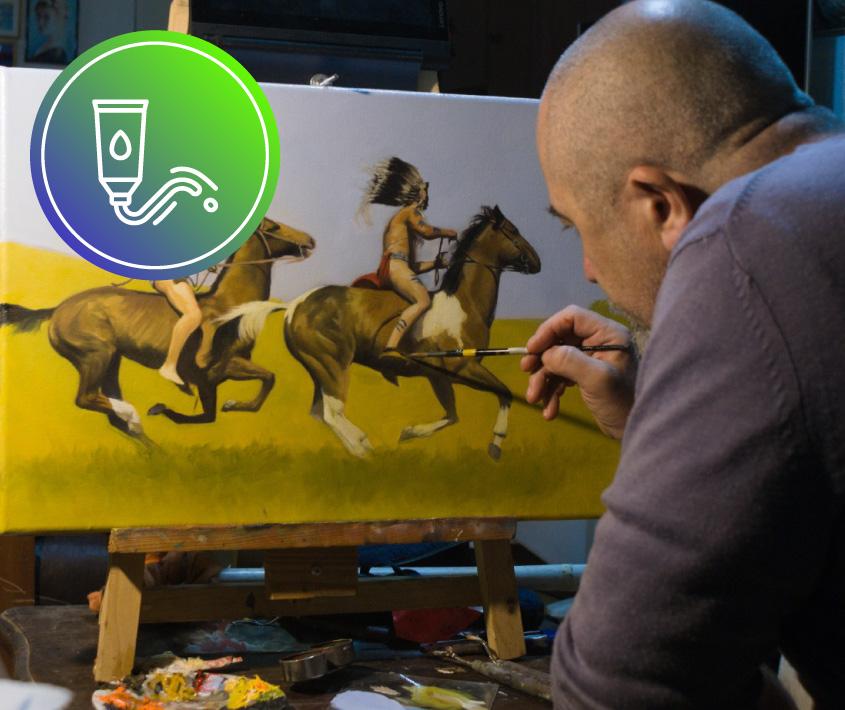 Pintura tradicional básica en óleo